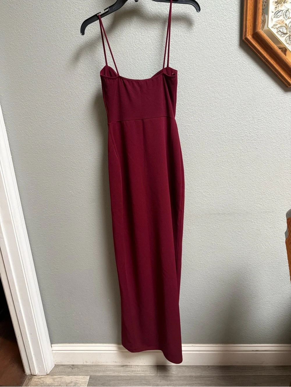 Windsor Burgundy Cowl-Neck Maxi Dress with Slit